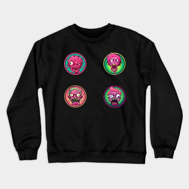 Funny pink Zombie stickers Crewneck Sweatshirt by KIDEnia